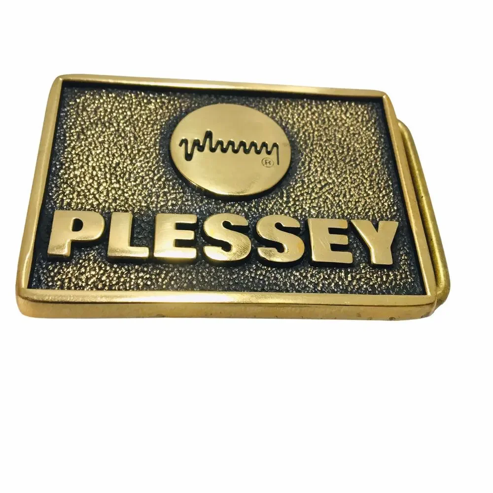 Plessey Belt Buckle Vintage Electronics Advertising Promo Promotional Western